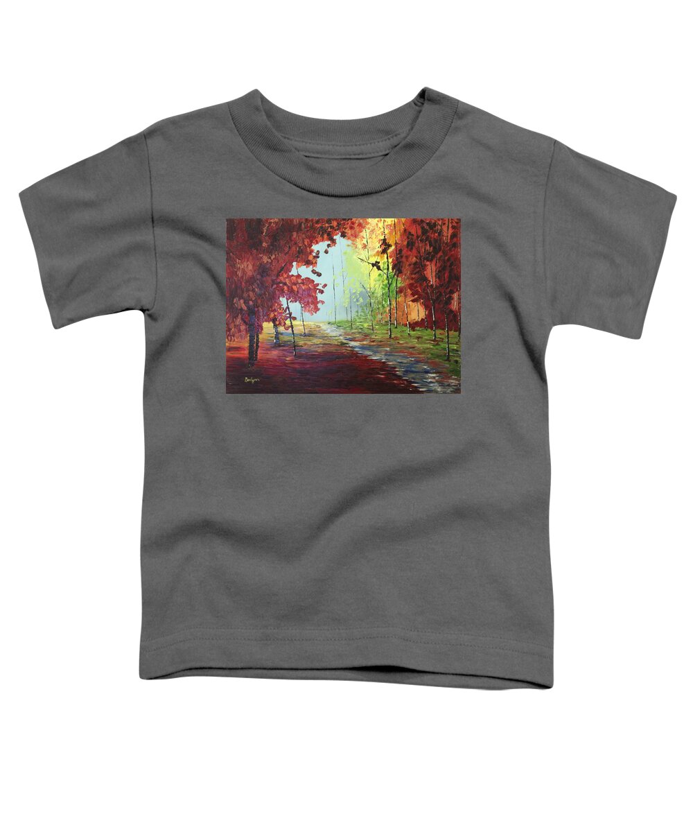 Autumn Toddler T-Shirt featuring the painting Autumn Wonder by Berlynn