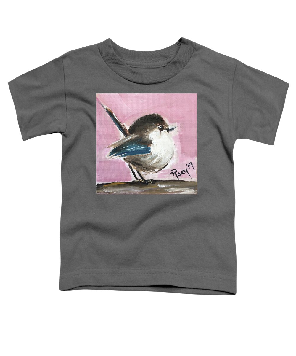 Wren Toddler T-Shirt featuring the painting Baby Wren by Roxy Rich