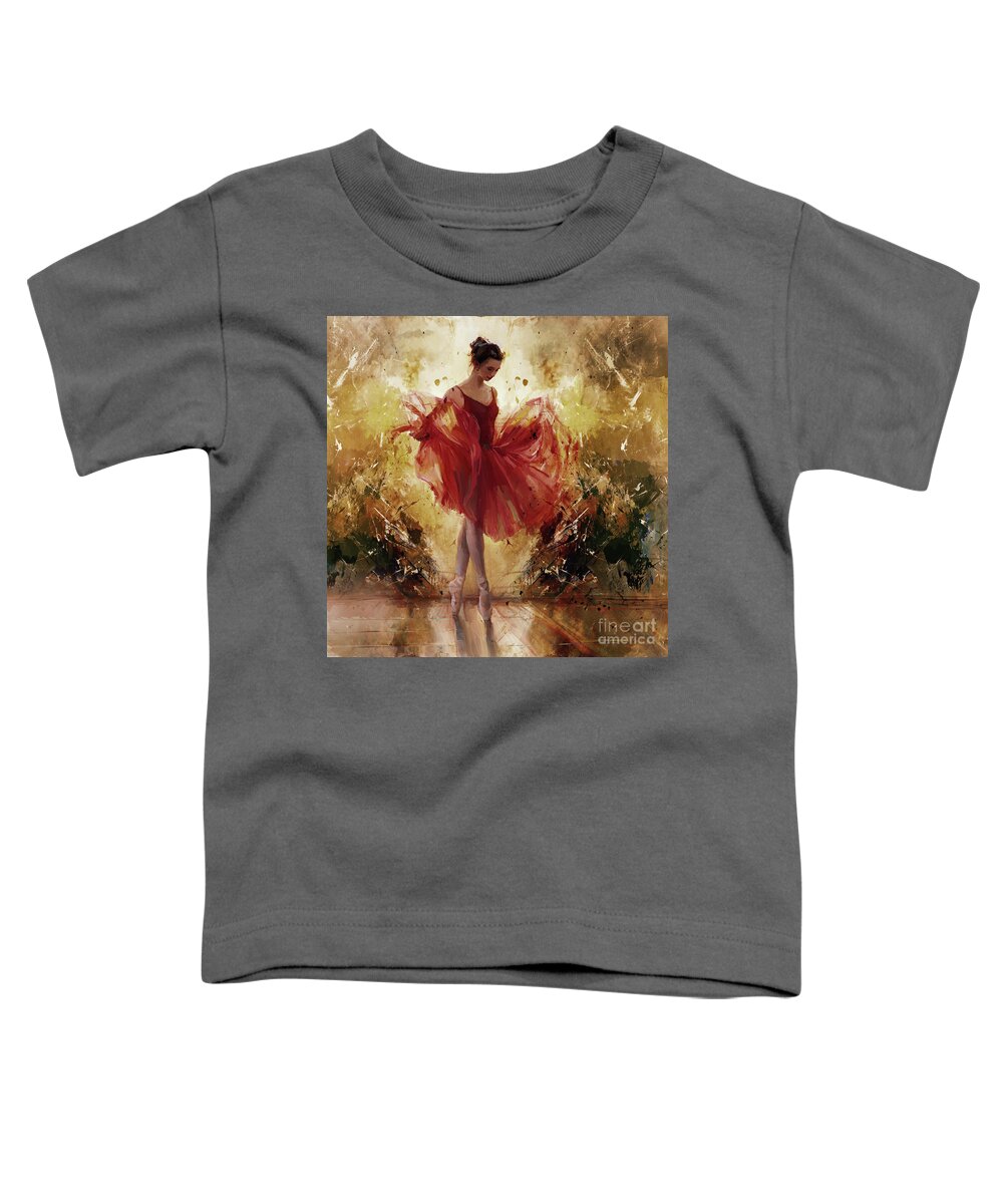 Ballerina Toddler T-Shirt featuring the painting Ballet girl 8834J by Gull G