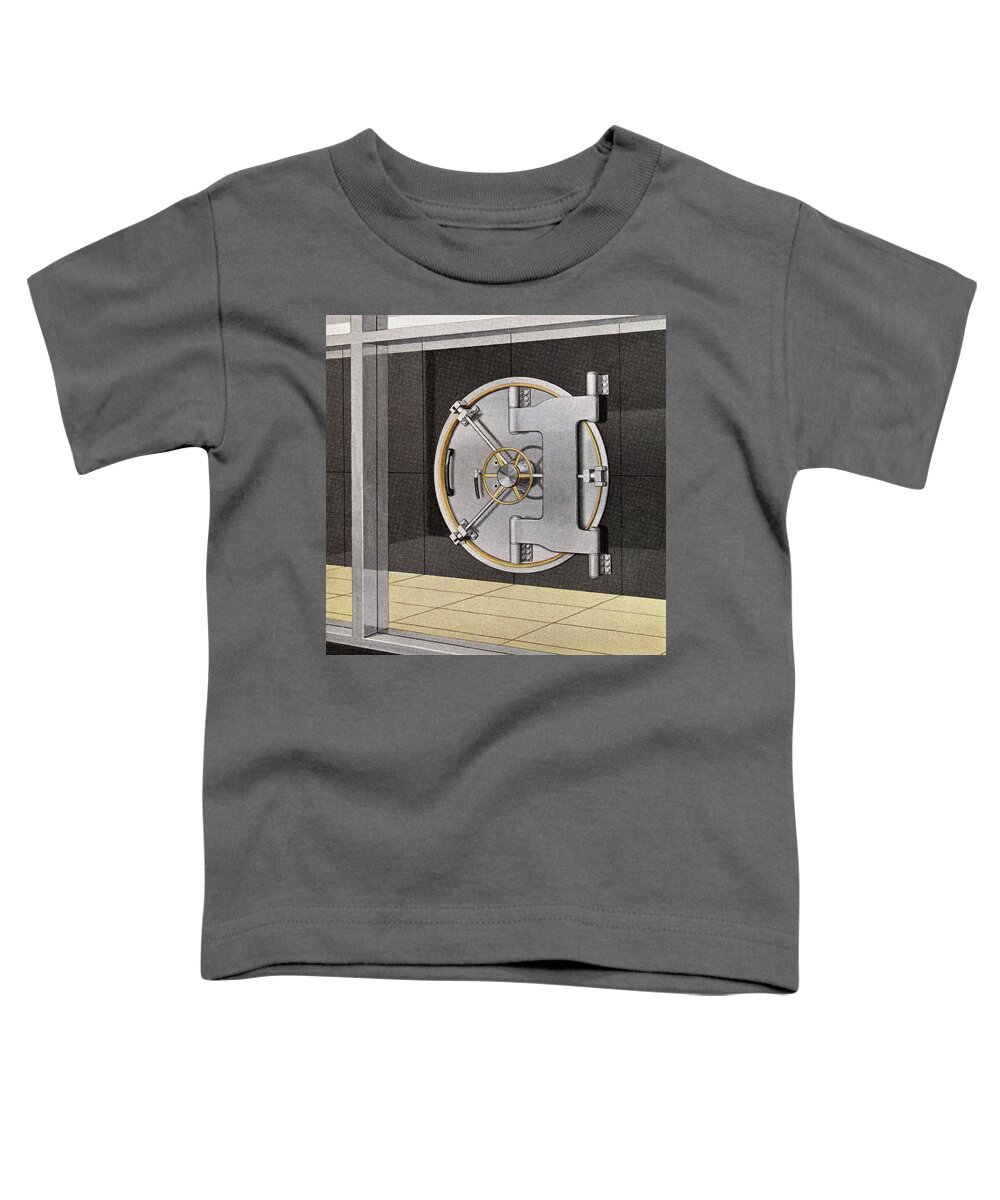 Bank Toddler T-Shirt featuring the drawing Bank Vault by CSA Images