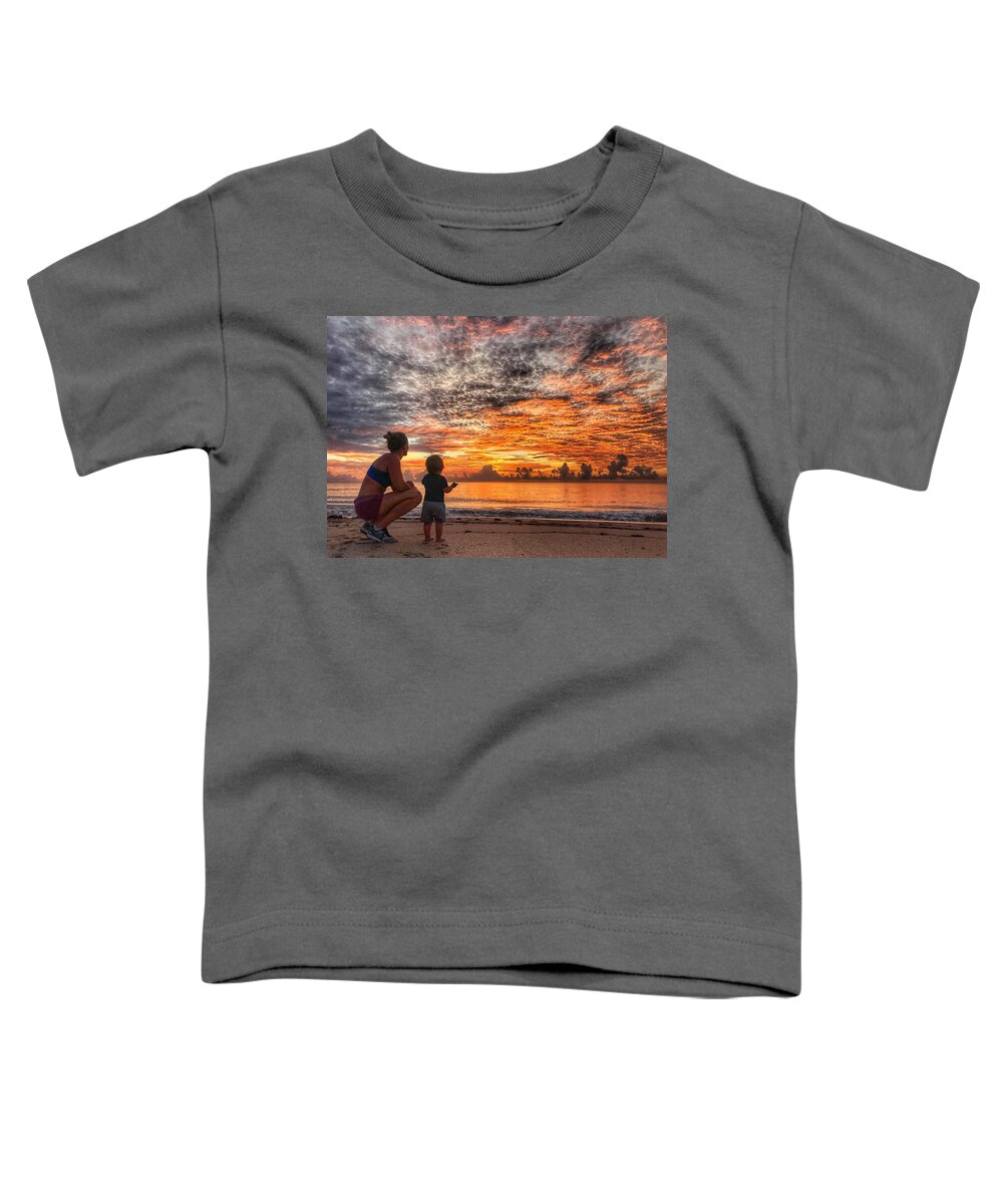 Florida Toddler T-Shirt featuring the photograph Beach Baby Sunrise 4 Delray Beach Florida by Lawrence S Richardson Jr