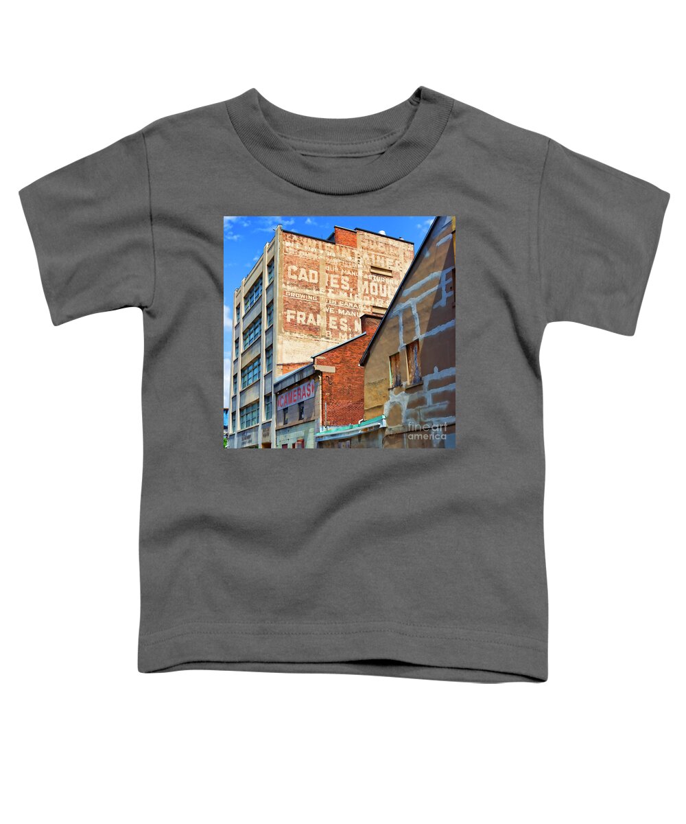 Square Toddler T-Shirt featuring the photograph Bilingual Ghost Sign by Lenore Locken