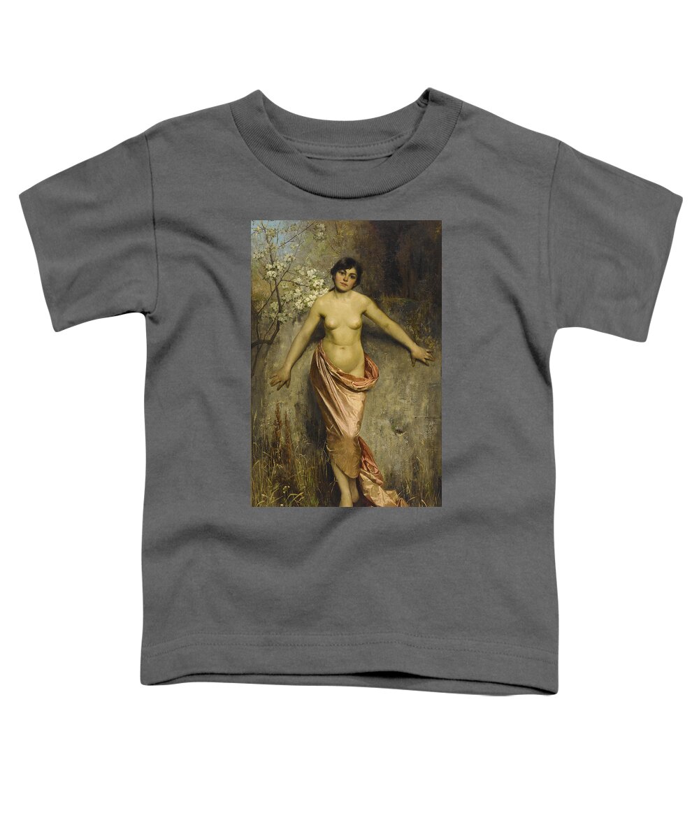 Theodor Matthei Toddler T-Shirt featuring the painting Blossoms by Theodor Matthei