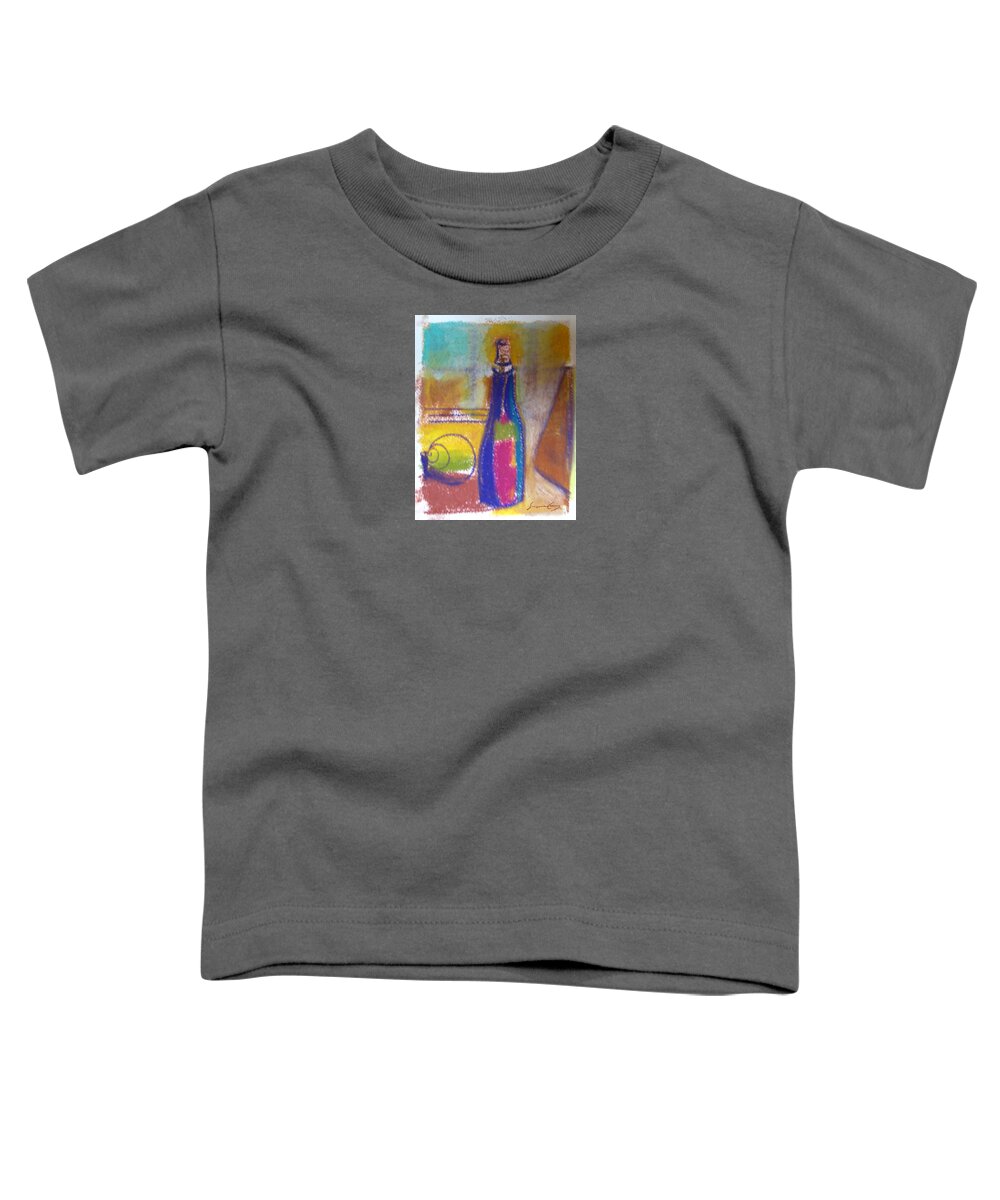 Skech Toddler T-Shirt featuring the painting Blue Bottle by Suzanne Giuriati Cerny