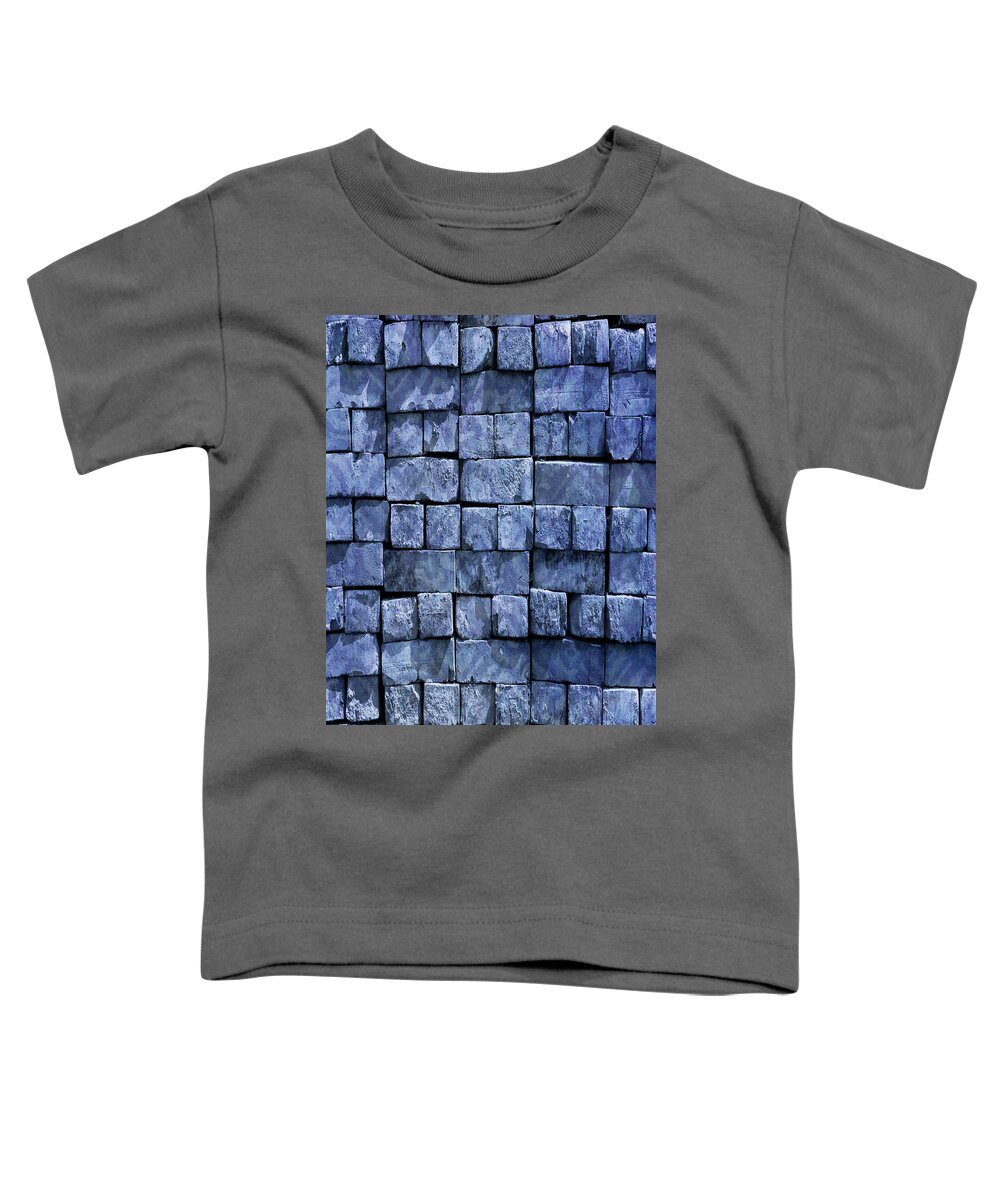 Bricks Toddler T-Shirt featuring the painting Blue Brickwork by Portraits By NC