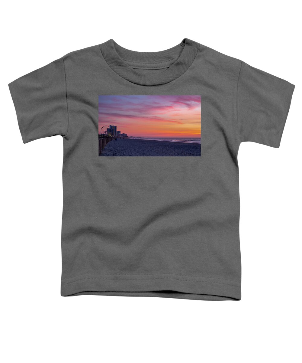 Beach Toddler T-Shirt featuring the photograph Boardwalk Sunrise by David Palmer
