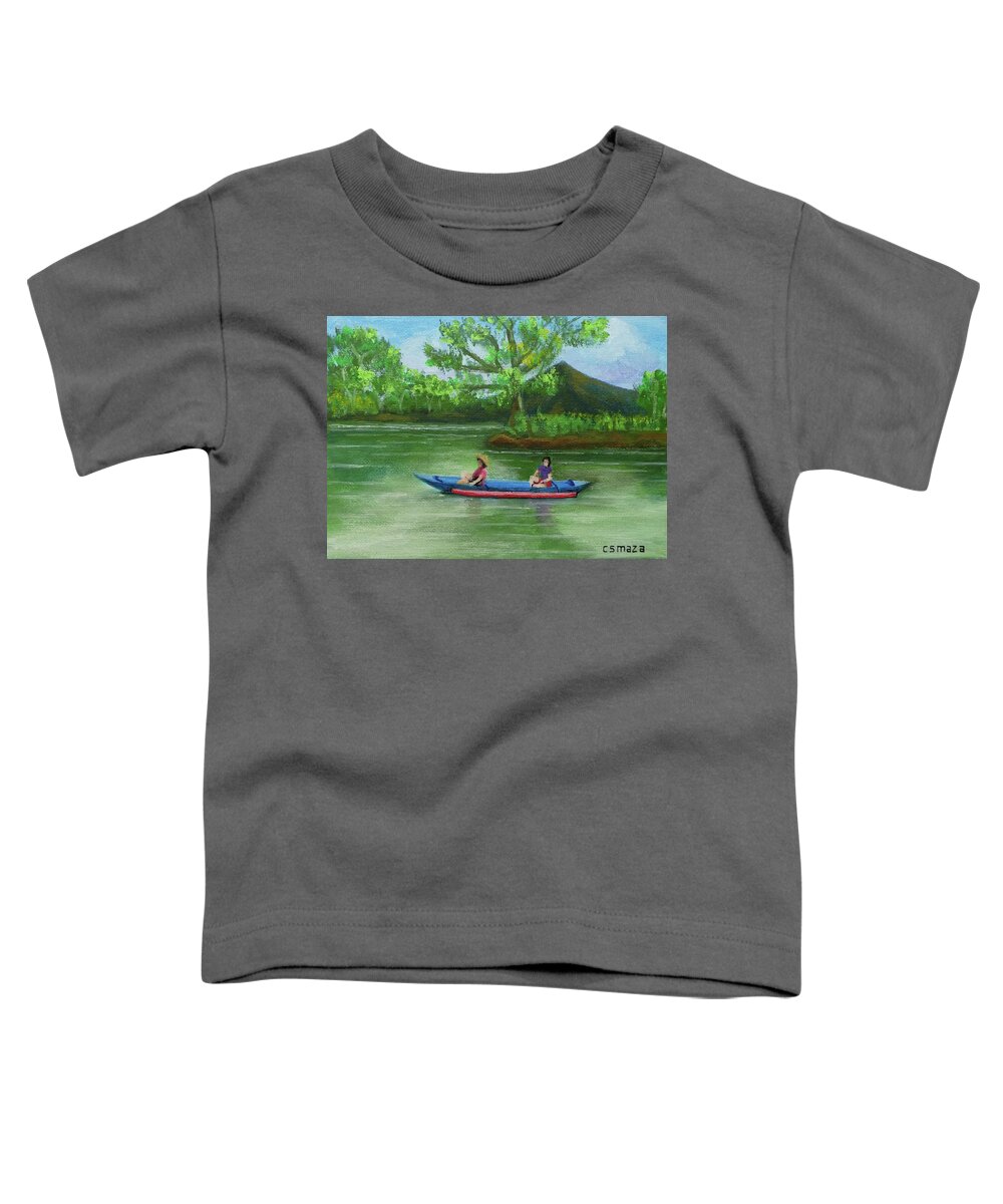 Boat Toddler T-Shirt featuring the painting Boat Ride by Cyril Maza