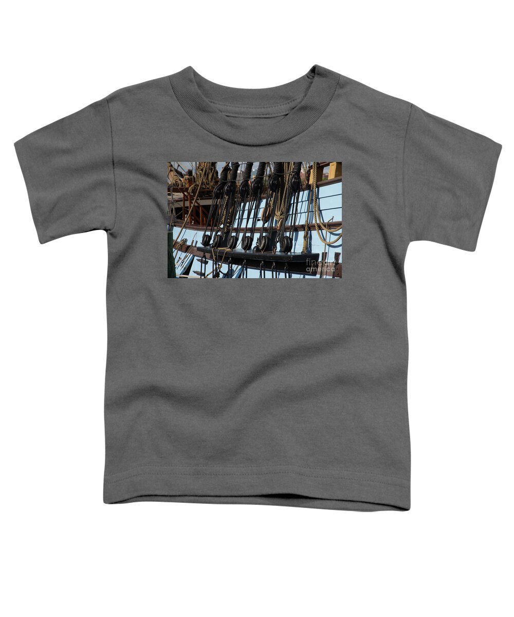 Tall Ship Toddler T-Shirt featuring the photograph Boat ropes by Agnes Caruso