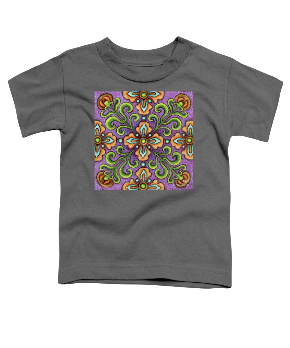 Ornamental Toddler T-Shirt featuring the painting Botanical Mandala 10 by Amy E Fraser
