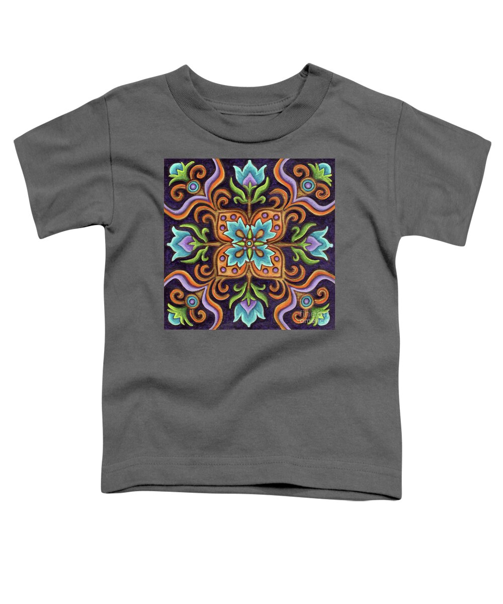 Ornamental Toddler T-Shirt featuring the painting Botanical Mandala 12 by Amy E Fraser