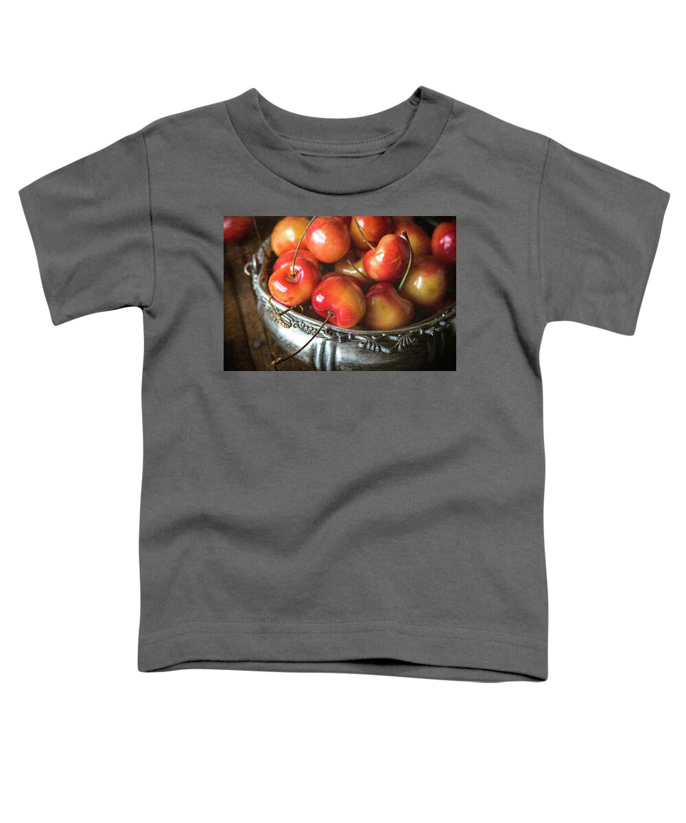 Cherries Toddler T-Shirt featuring the photograph Bowl of Cherries by Cindi Ressler