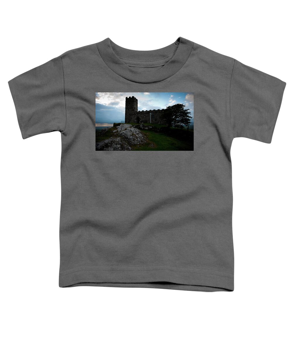 Dartmoor Toddler T-Shirt featuring the photograph Brentor Church at Sunset by Helen Jackson