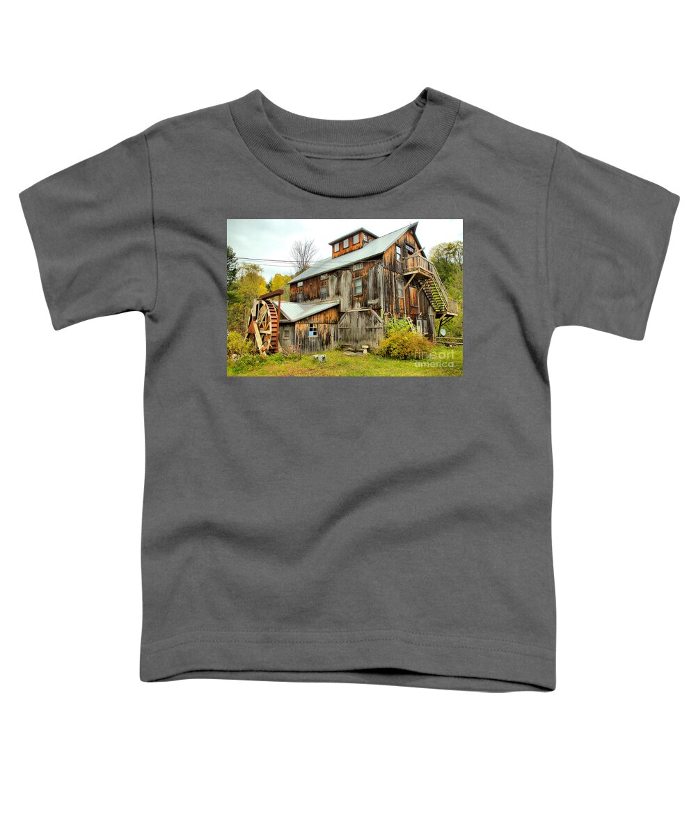 Grist Mill Toddler T-Shirt featuring the photograph Brewster River Grist Mill by Adam Jewell