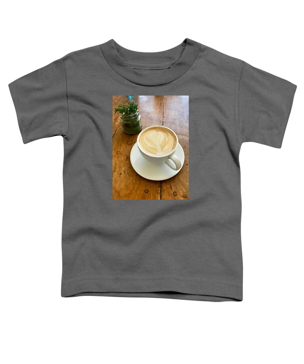 Cappuccino Toddler T-Shirt featuring the photograph Cappuccino and Succulent by Tom Johnson