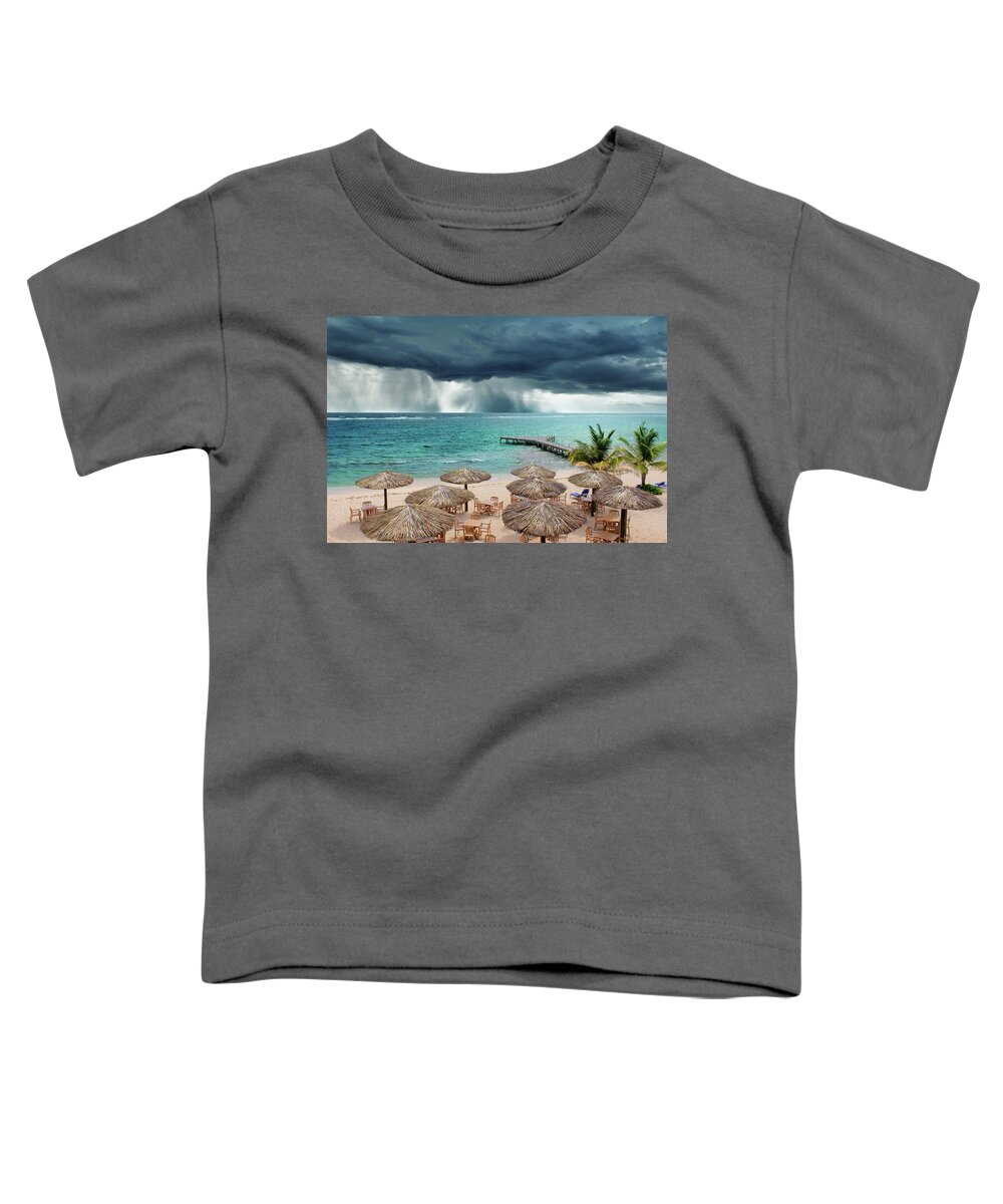 Grand Cayman Toddler T-Shirt featuring the photograph Caribbean Storm by Iryna Goodall