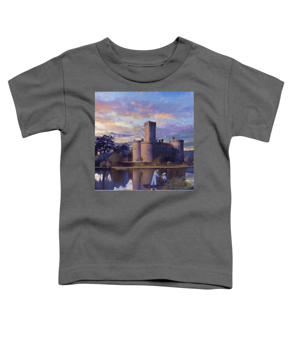 Sunset Toddler T-Shirt featuring the digital art Castle Clarion by David Zimmerman