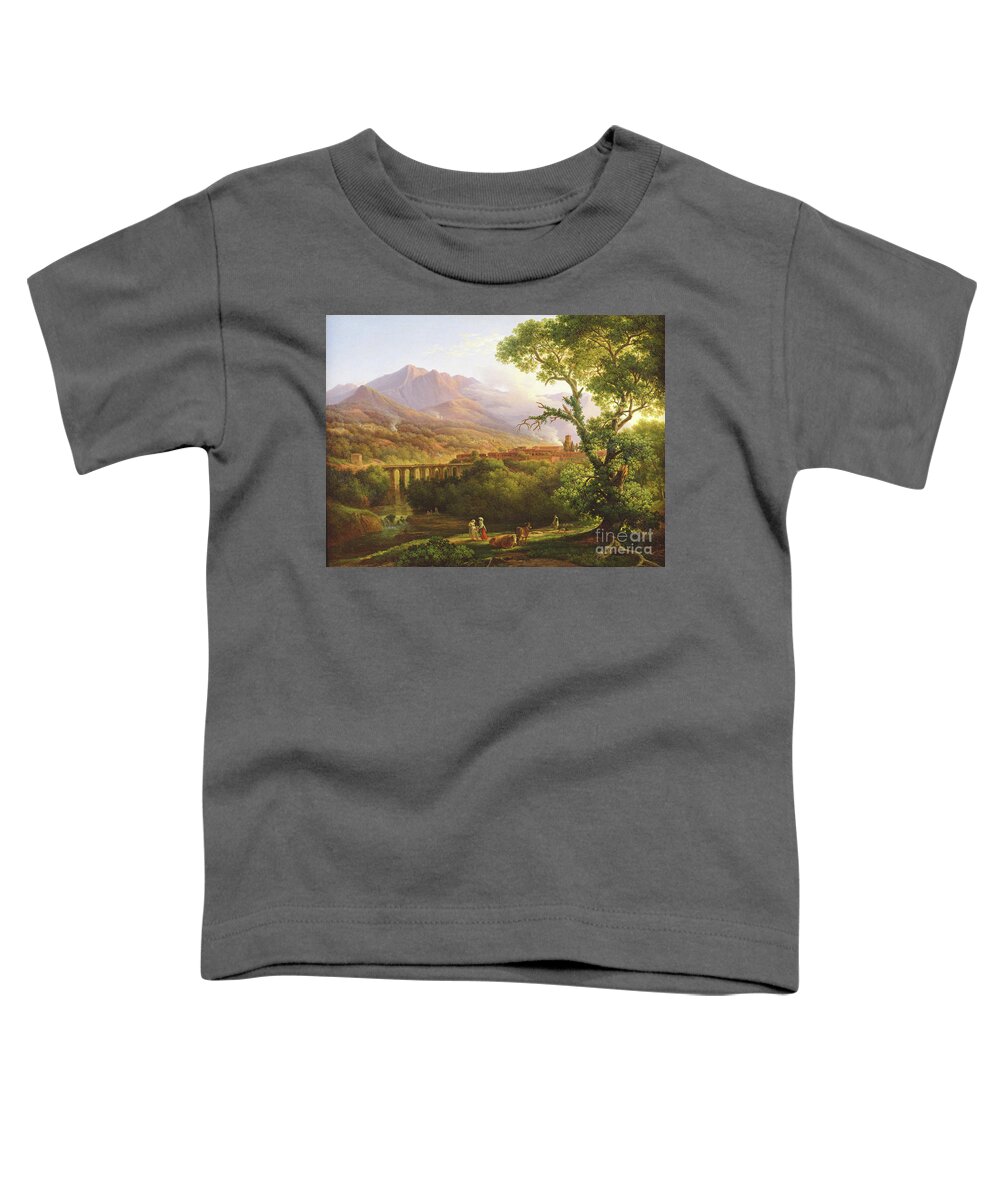 Female Toddler T-Shirt featuring the painting Cava De Tirreni, 1816 by Prosper Francois Irenee Barrigues