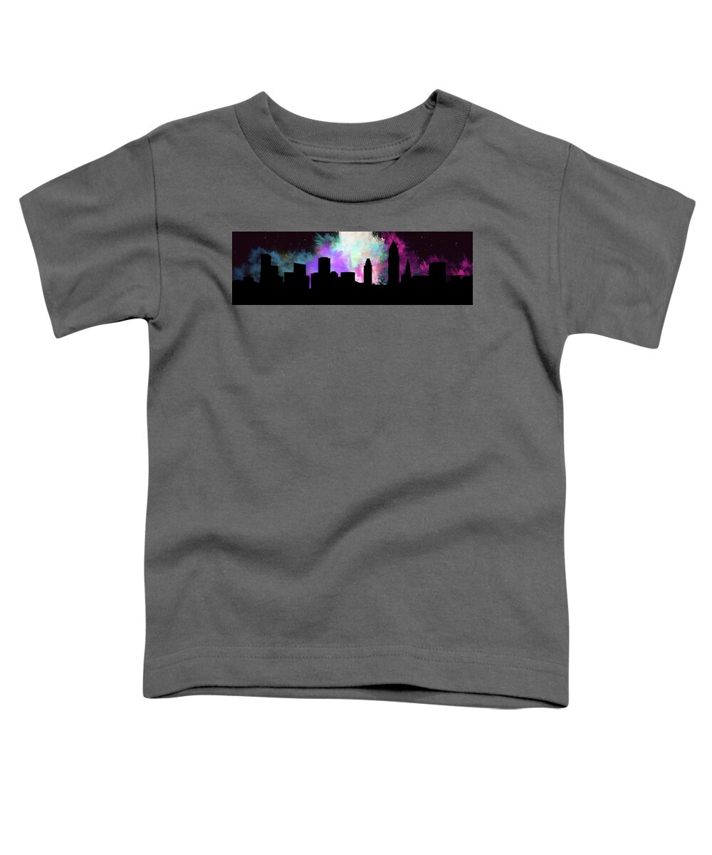 Fireworks Toddler T-Shirt featuring the digital art Celebration Cleveland by Pheasant Run Gallery