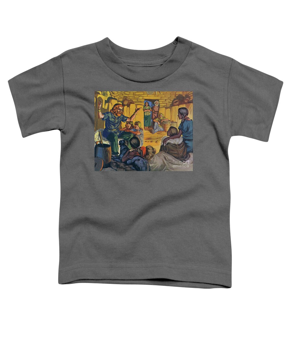 Historical Toddler T-Shirt featuring the painting Celtic home in Britain, circa 500 BC by Angus McBride