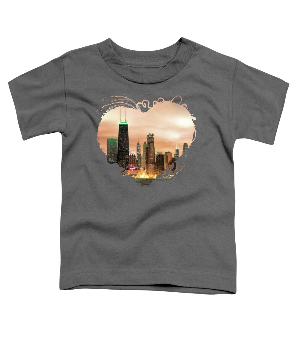 Chicago Toddler T-Shirt featuring the photograph Chicago Gotham City Skyline Panorama by Christopher Arndt