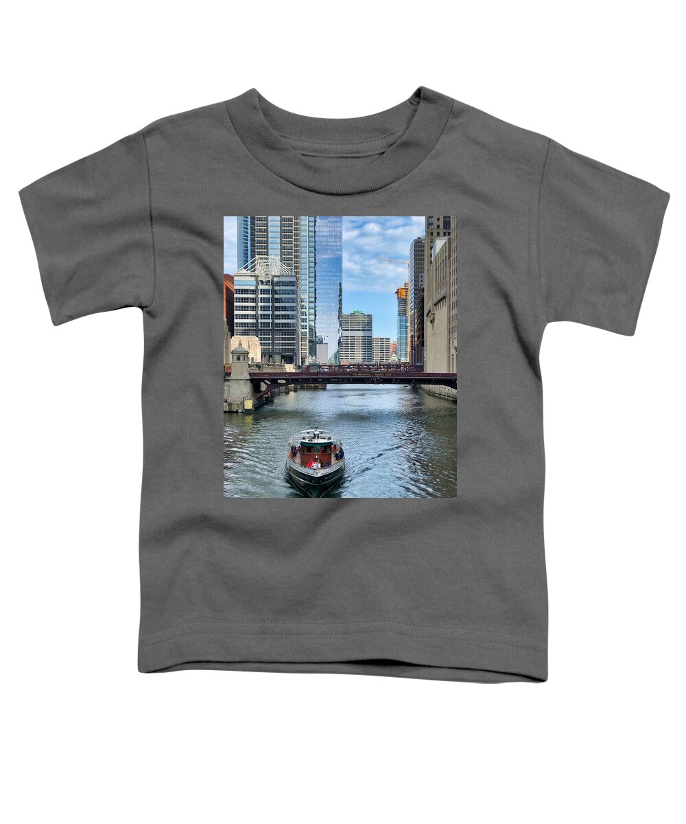 Boat Toddler T-Shirt featuring the photograph Chicago River Cruise by Brian Eberly