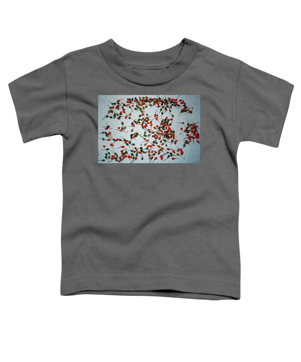 Peppers Toddler T-Shirt featuring the photograph Chili Pequins by Ivars Vilums