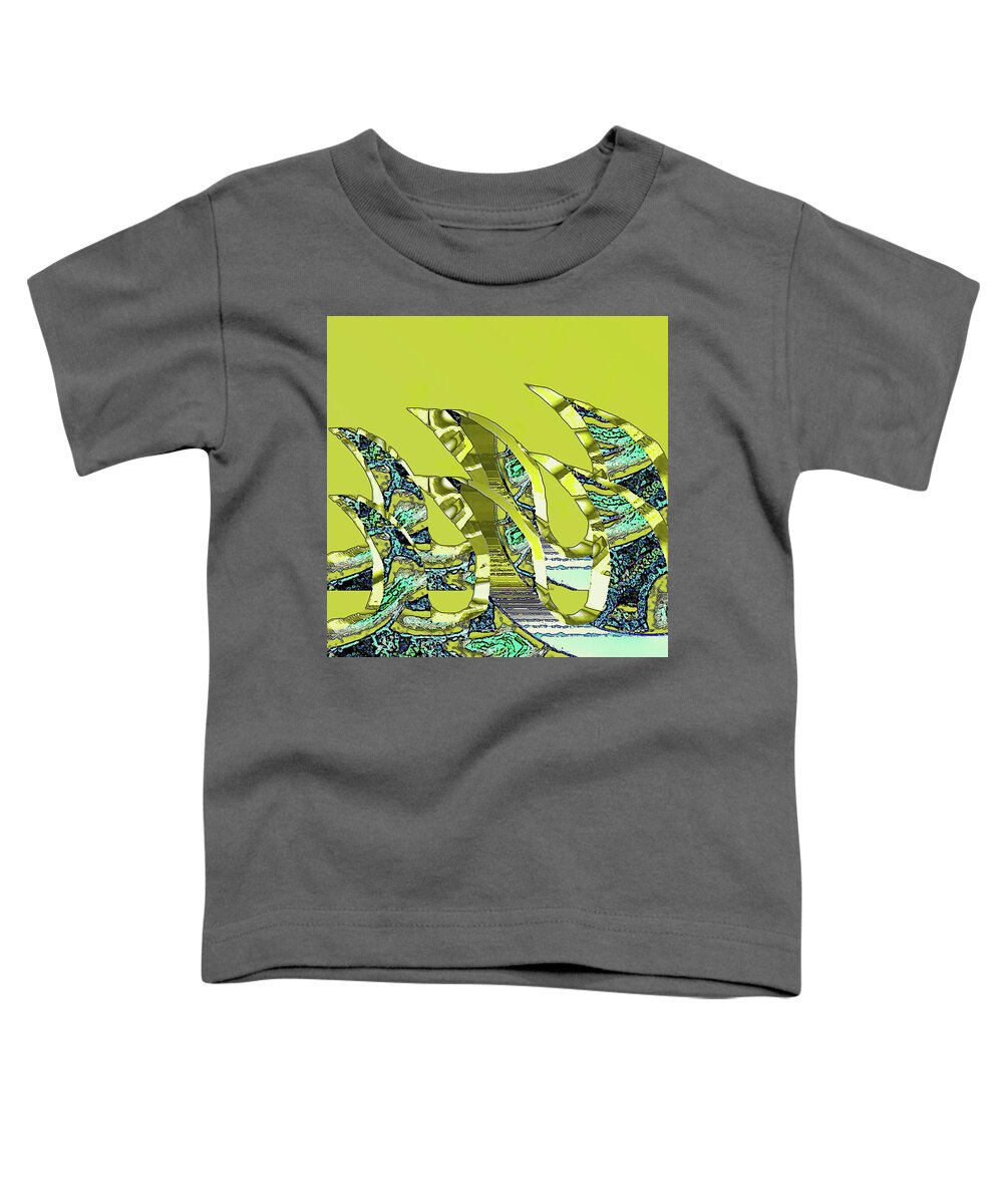 Sea Toddler T-Shirt featuring the digital art Waves by Alexandra Vusir