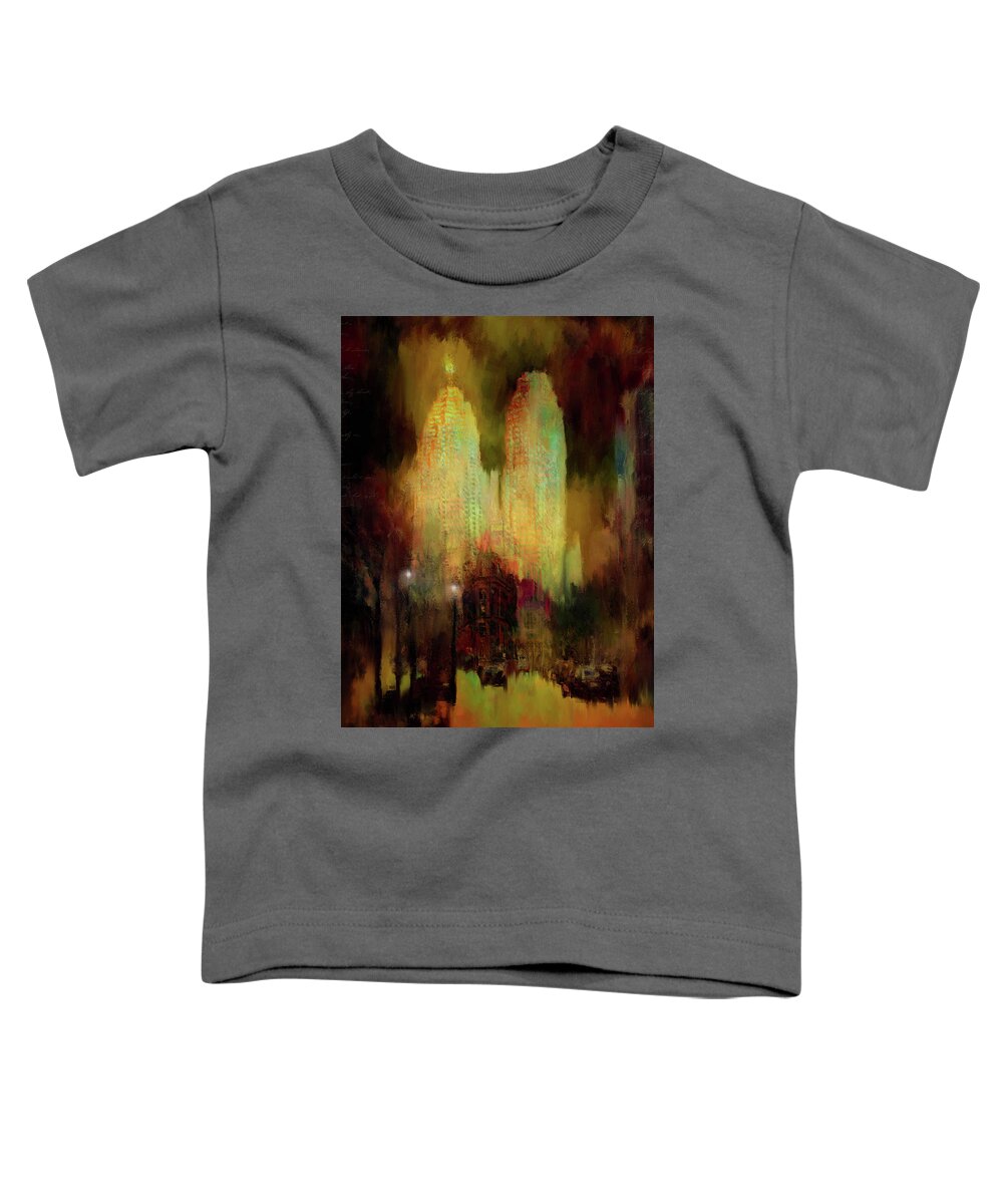 Photosintopaintings Toddler T-Shirt featuring the digital art City Lights by Nicky Jameson