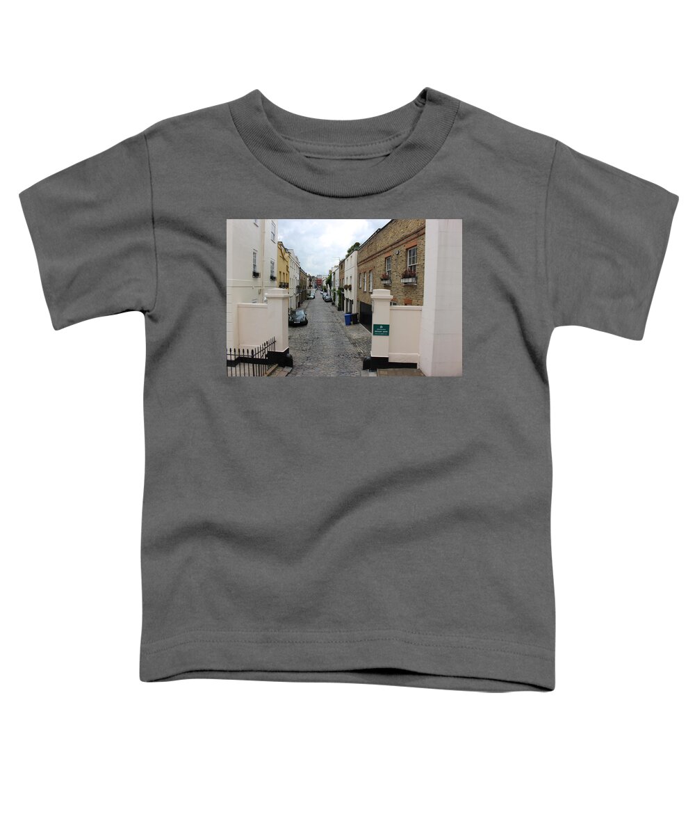 Street Toddler T-Shirt featuring the photograph Cobblestone London Street by Laura Smith