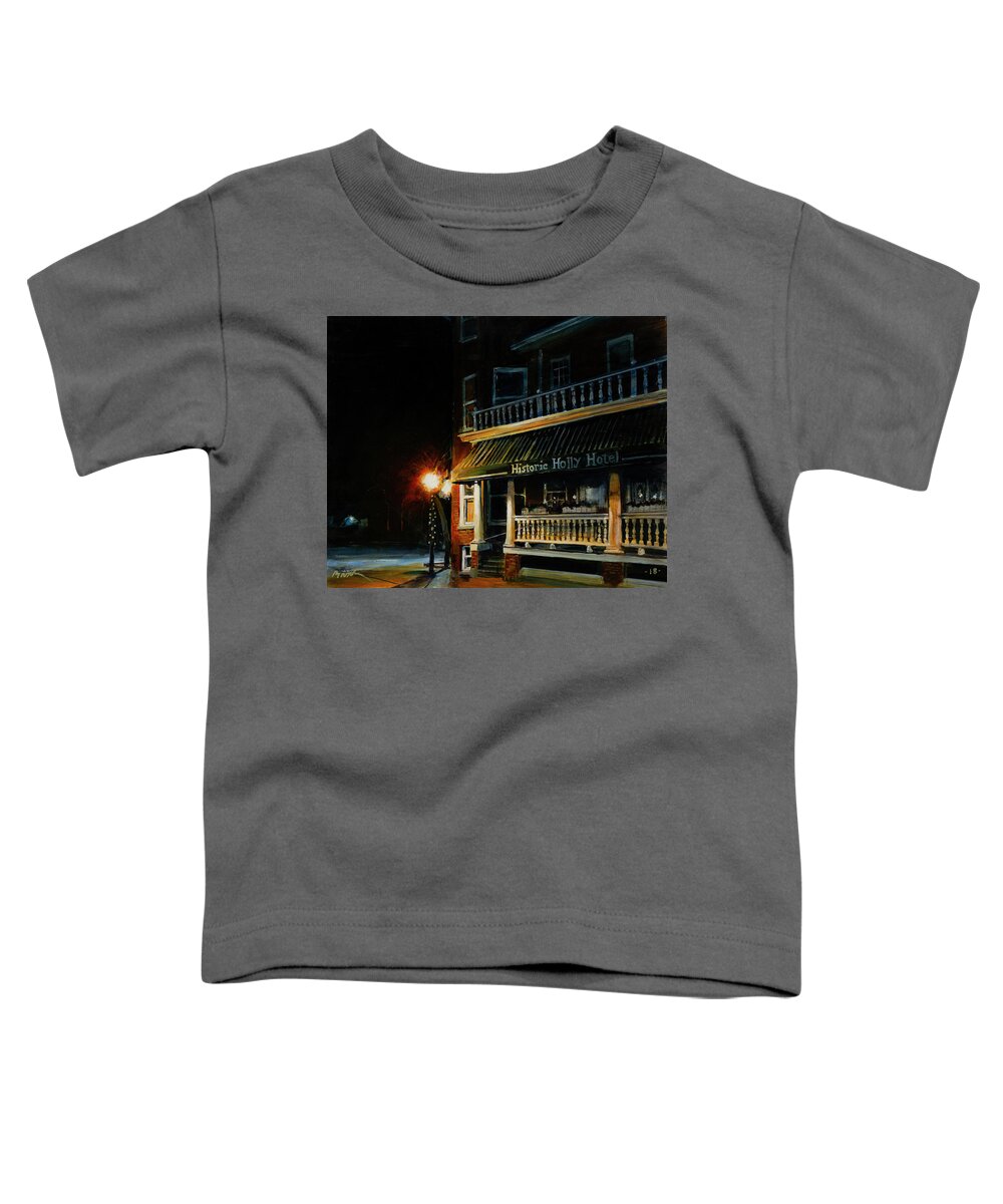 Night Time Toddler T-Shirt featuring the painting Corner Light by William Brody