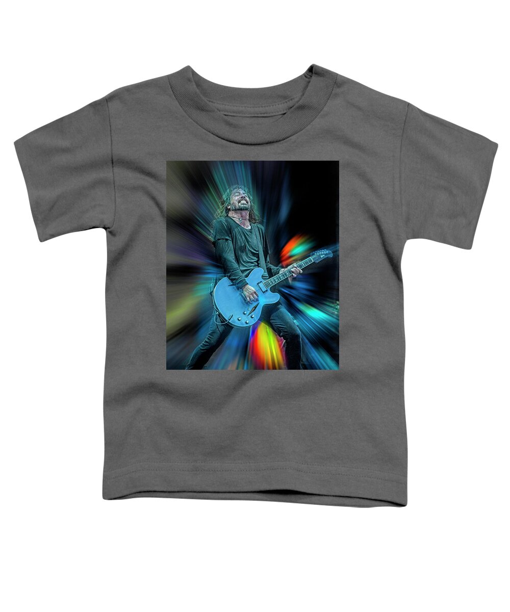 Dave Grohl Toddler T-Shirt featuring the mixed media Dave Grohl Live on Stage by Mal Bray