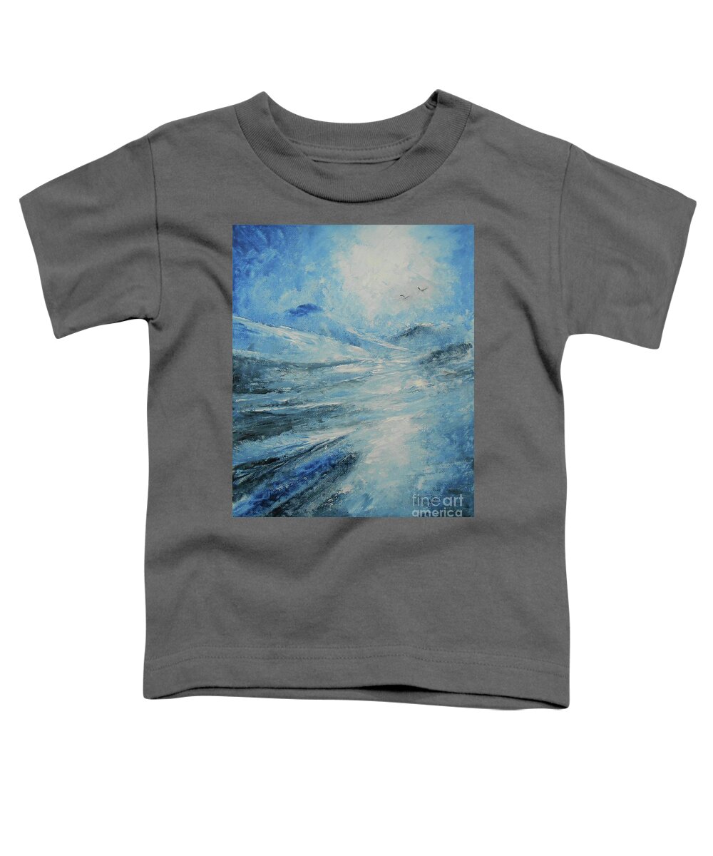 Abstract Toddler T-Shirt featuring the painting Daydream In Blue by Jane See