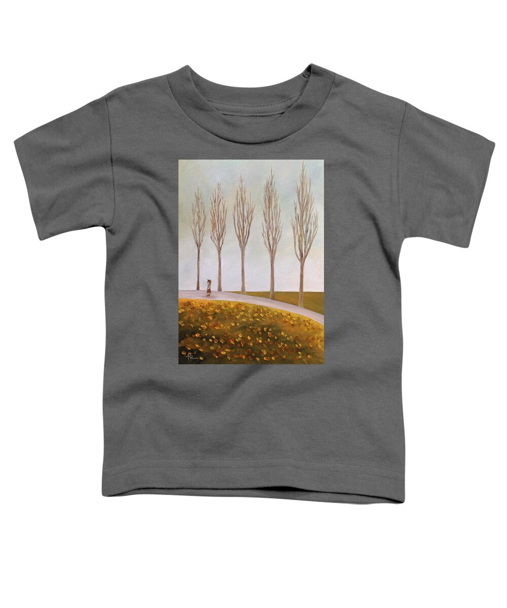 Elms Toddler T-Shirt featuring the painting Days When The Rains Came by Angeles M Pomata