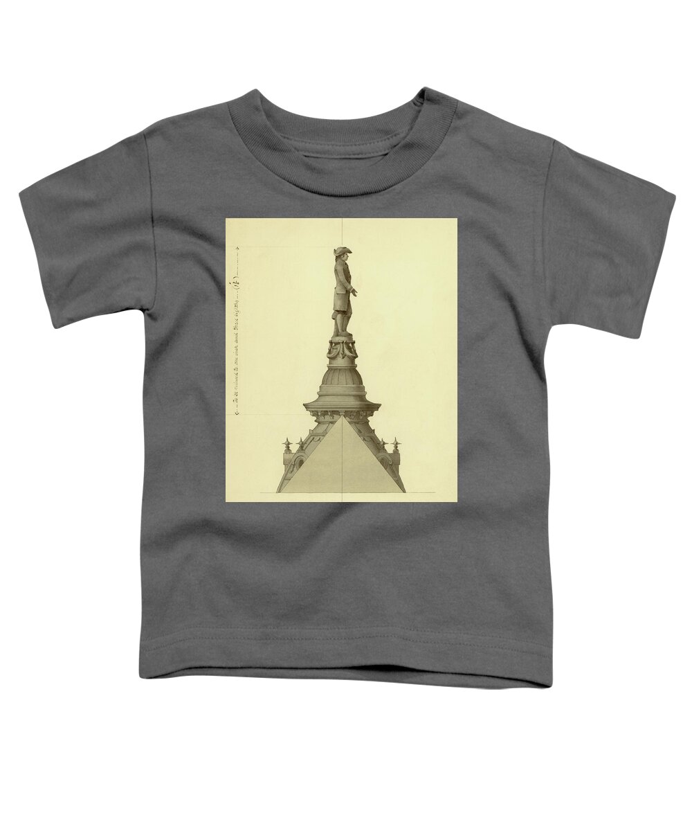 Thomas Ustick Walter Toddler T-Shirt featuring the drawing Design For City Hall Tower by Thomas Ustick Walter