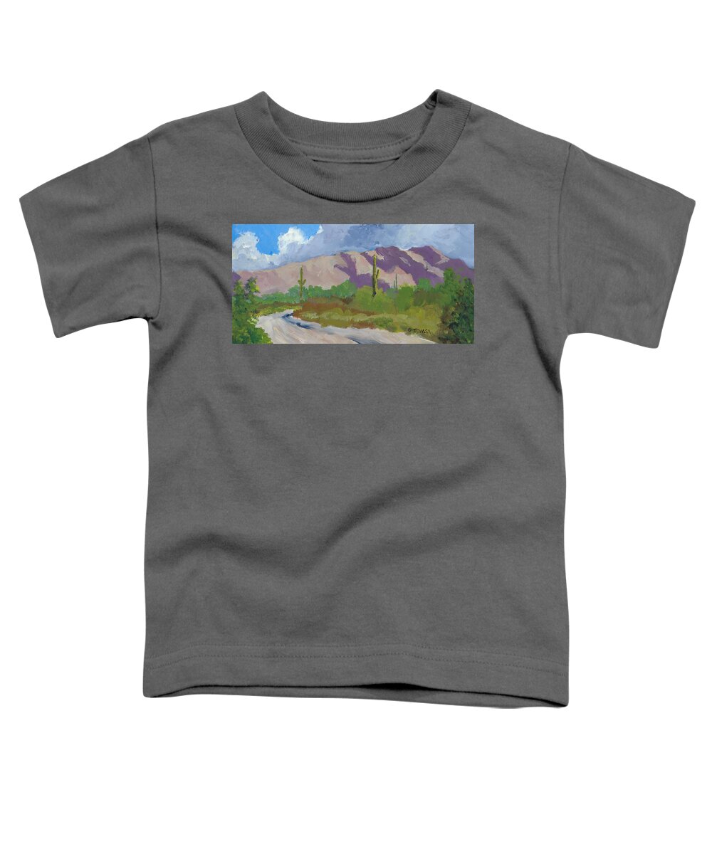 Dirt Road Toddler T-Shirt featuring the painting Dirt Road by Bill Tomsa