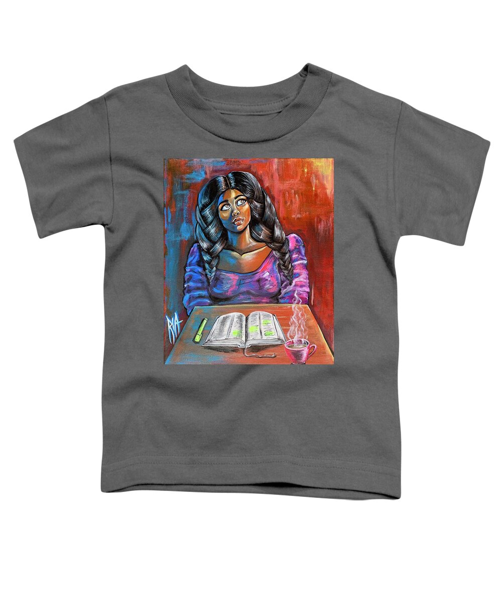 Prayer Toddler T-Shirt featuring the painting Do I make you proud by Artist RiA