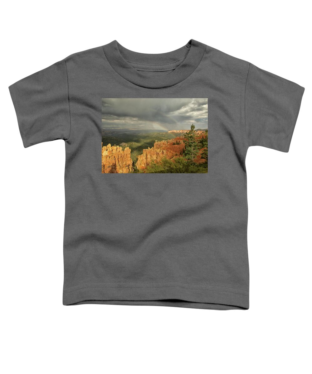 Utah Toddler T-Shirt featuring the photograph Double Rainbow Over Bryce by Tom Kelly