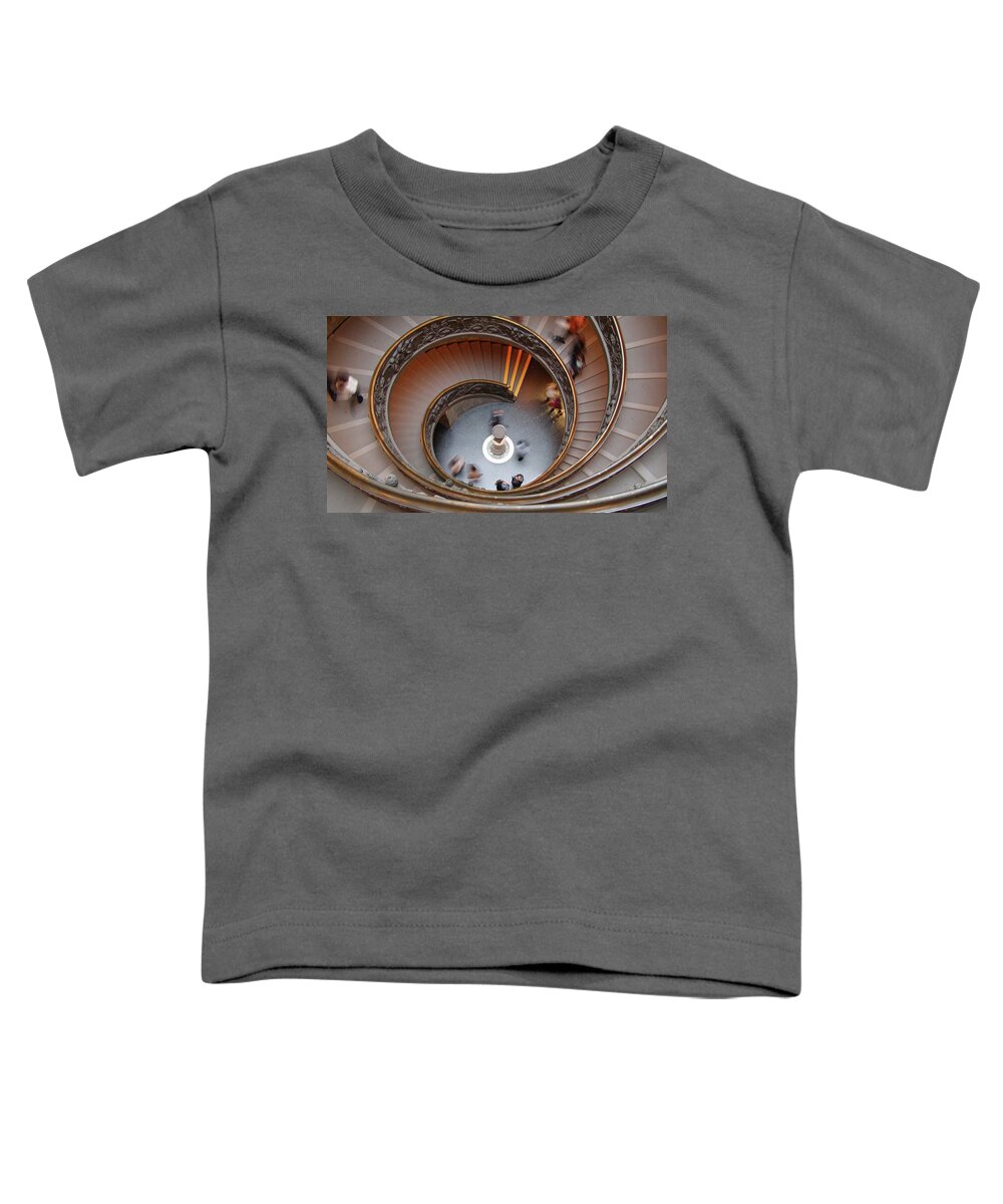 Spiral Staircase Toddler T-Shirt featuring the photograph Downward Spiral by Tito Slack