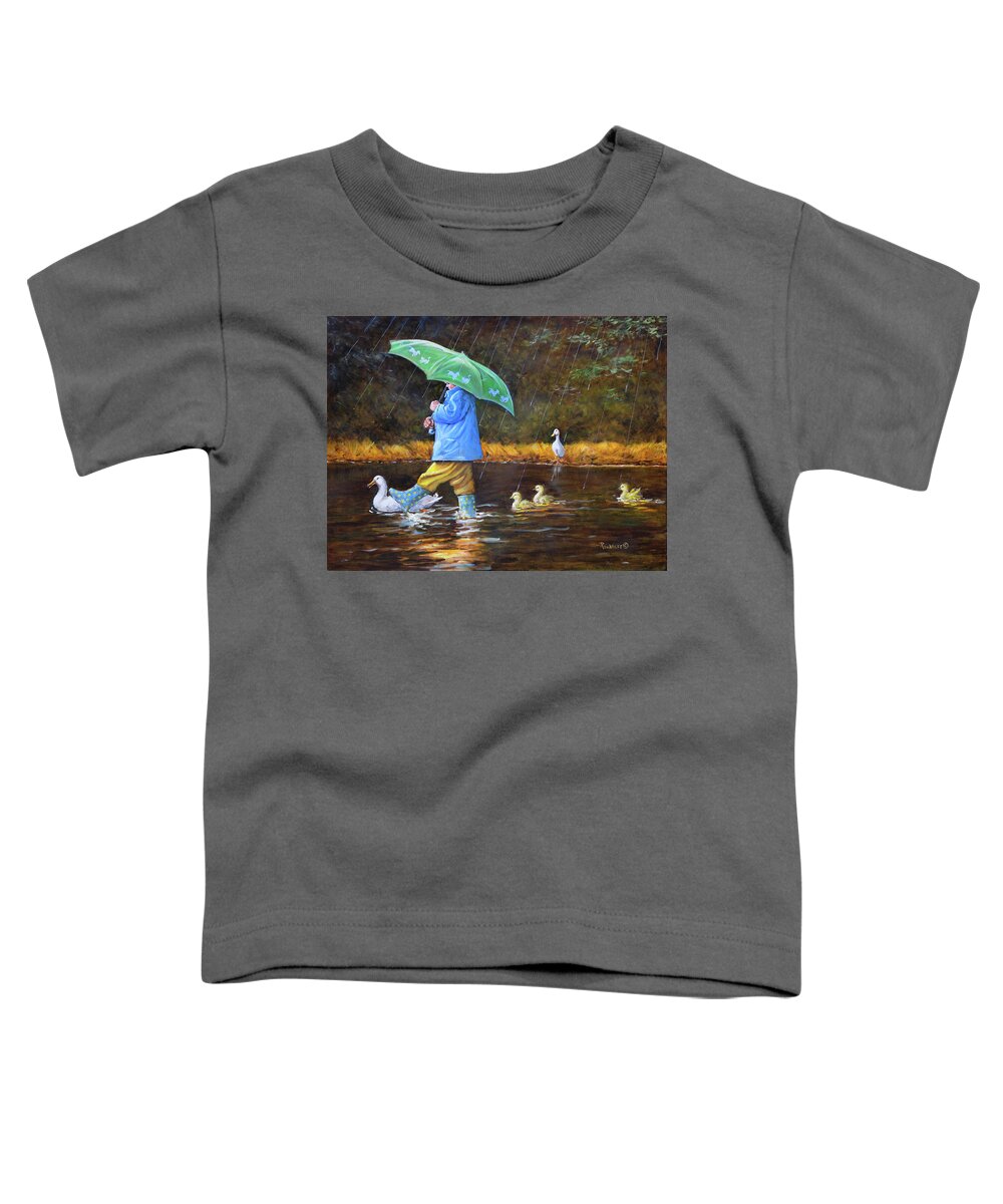 Child Toddler T-Shirt featuring the painting Duck Soup by Richard De Wolfe