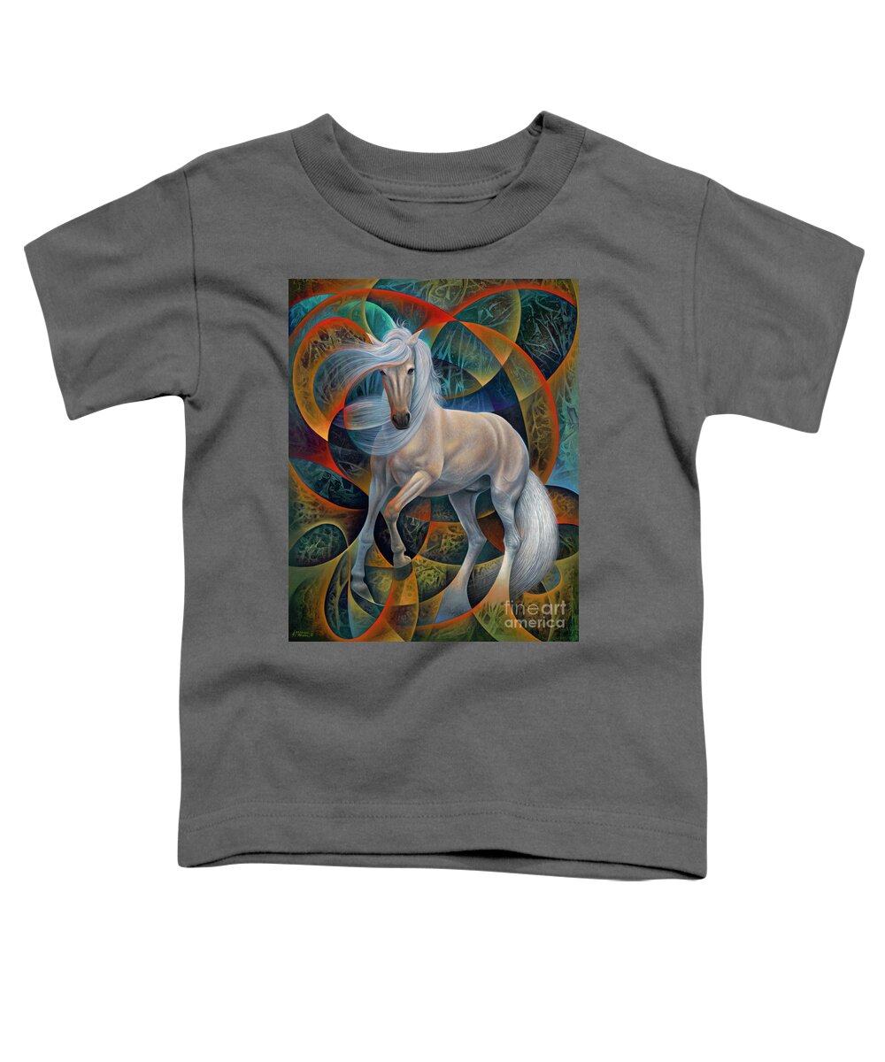 Horse Toddler T-Shirt featuring the painting Dynamic Stallion by Ricardo Chavez-Mendez