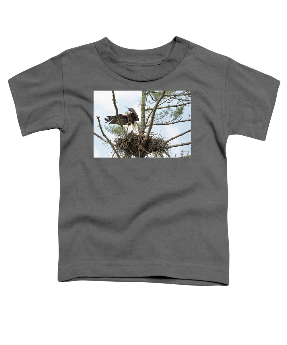 Wildlife Toddler T-Shirt featuring the photograph Eagle Landing by Doug McPherson