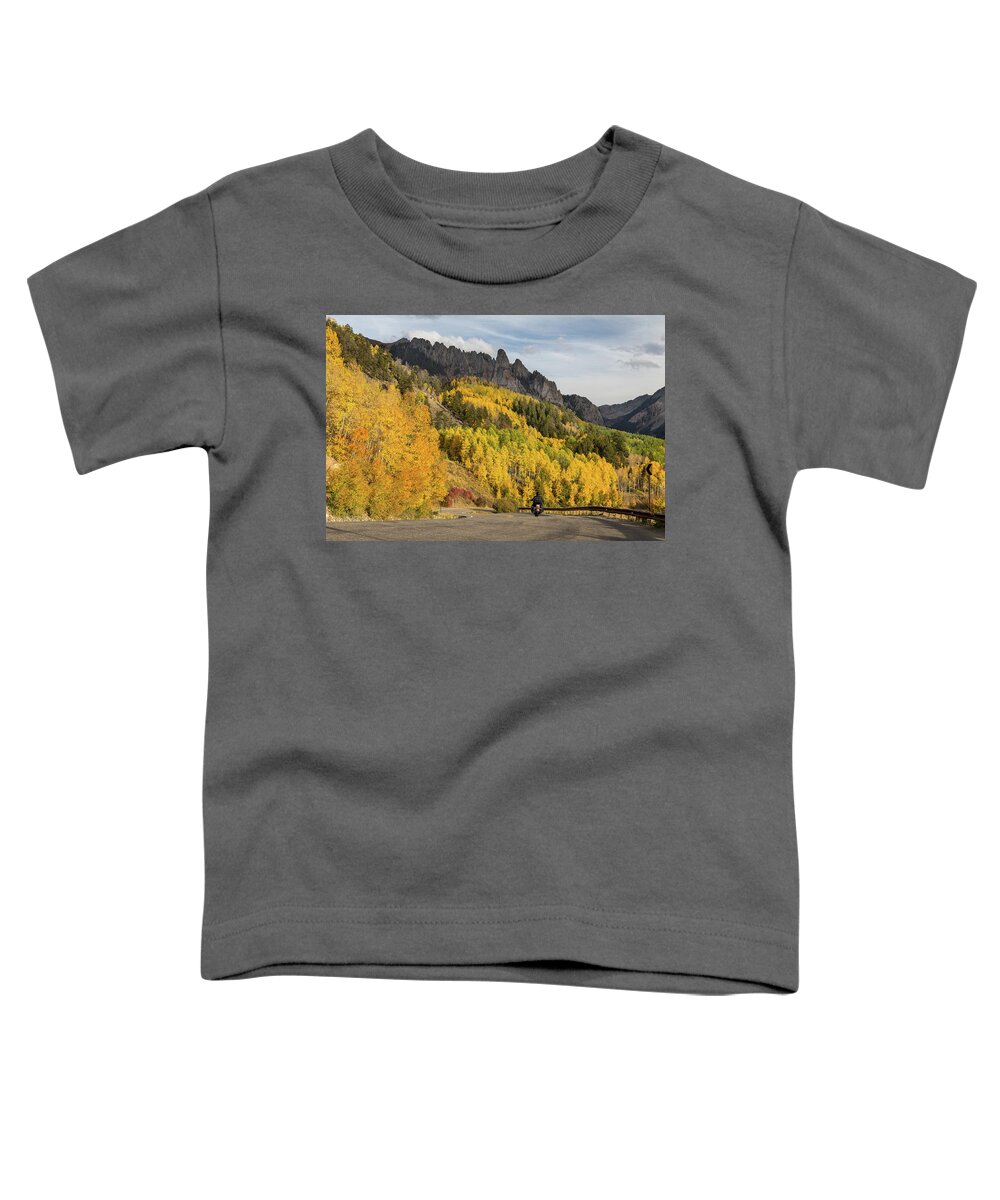 Motorcycle Toddler T-Shirt featuring the photograph Easy Autumn Rider by James BO Insogna