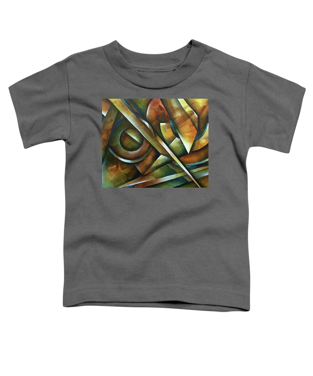 Geometric Toddler T-Shirt featuring the painting Edges by Michael Lang