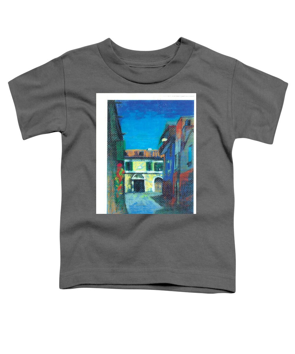 Cervia Toddler T-Shirt featuring the pastel Edifici by Suzanne Giuriati Cerny