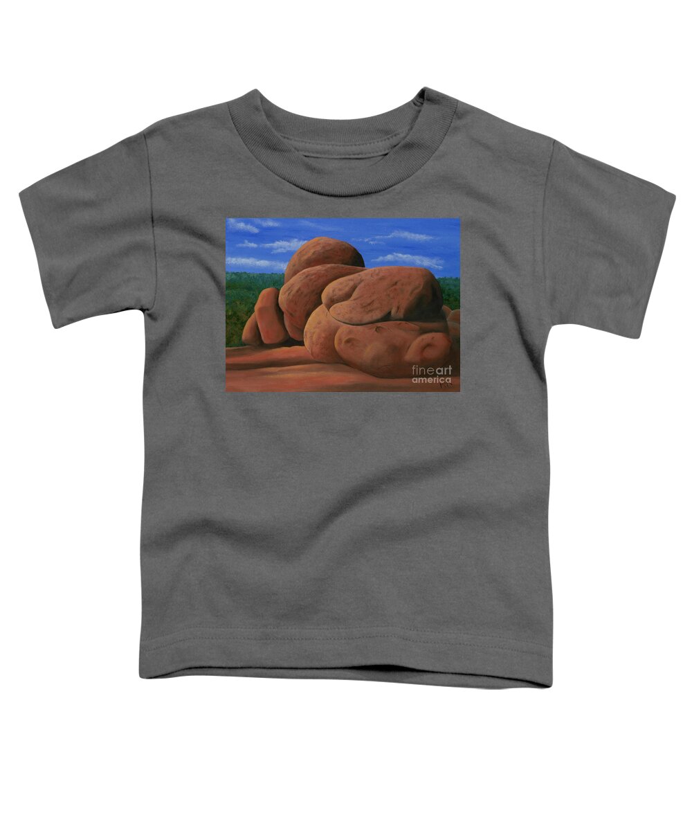 Elephant Rocks Toddler T-Shirt featuring the painting Elephant Rocks Summer One by Garry McMichael