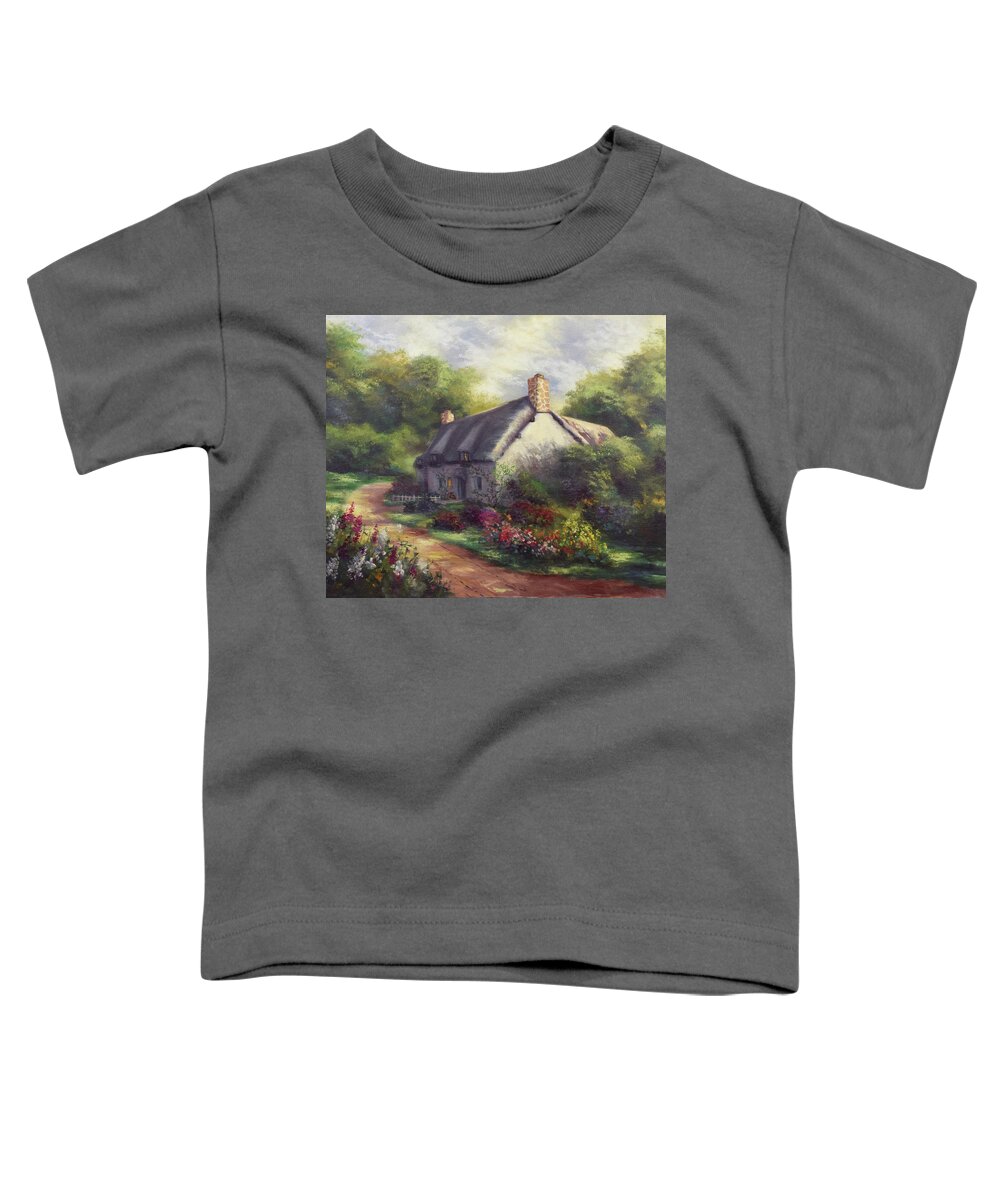 European Cottage Toddler T-Shirt featuring the painting European Cottage III by Lynne Pittard