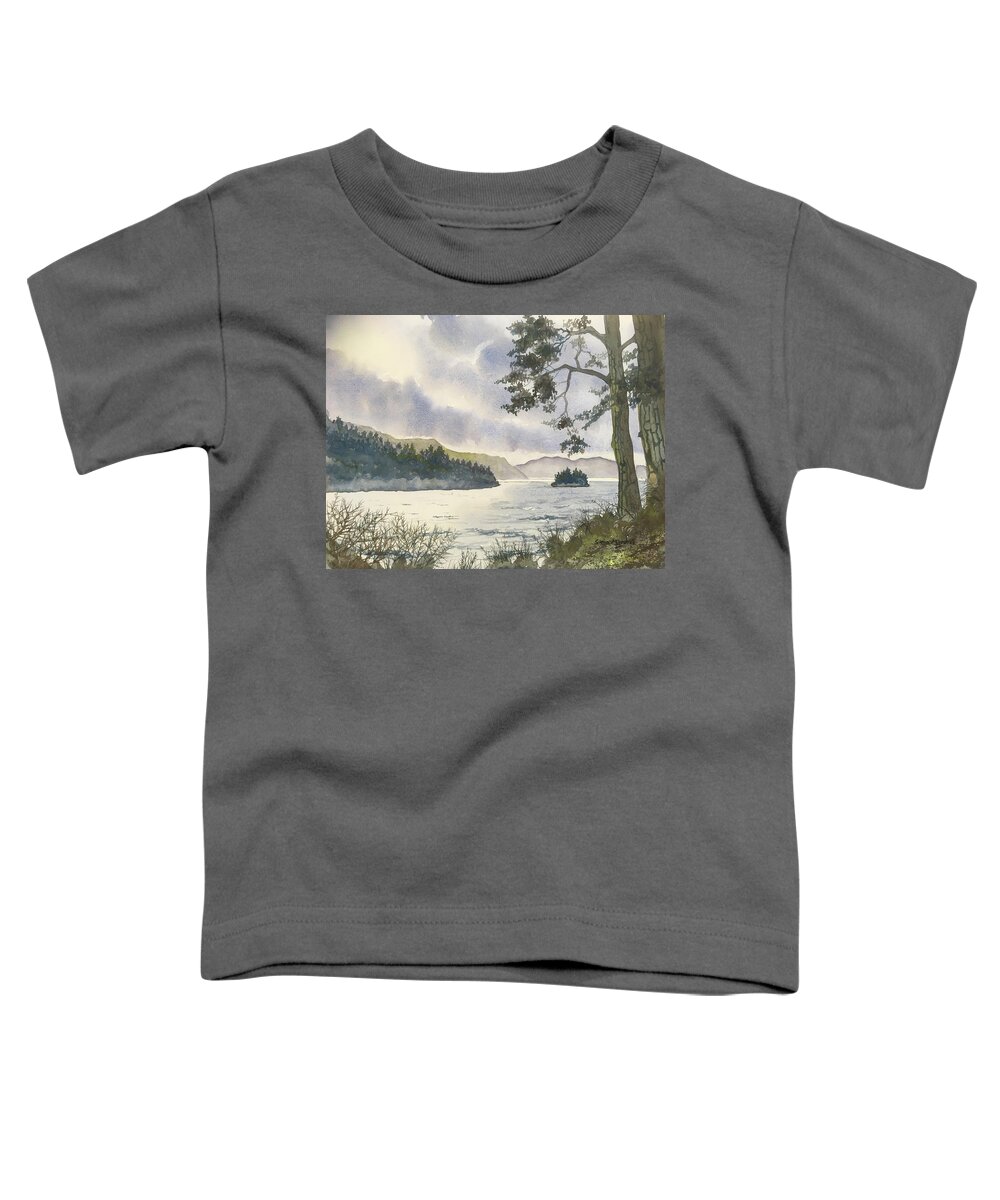 Watercolour Toddler T-Shirt featuring the painting Evening on Derwentwater by Glenn Marshall