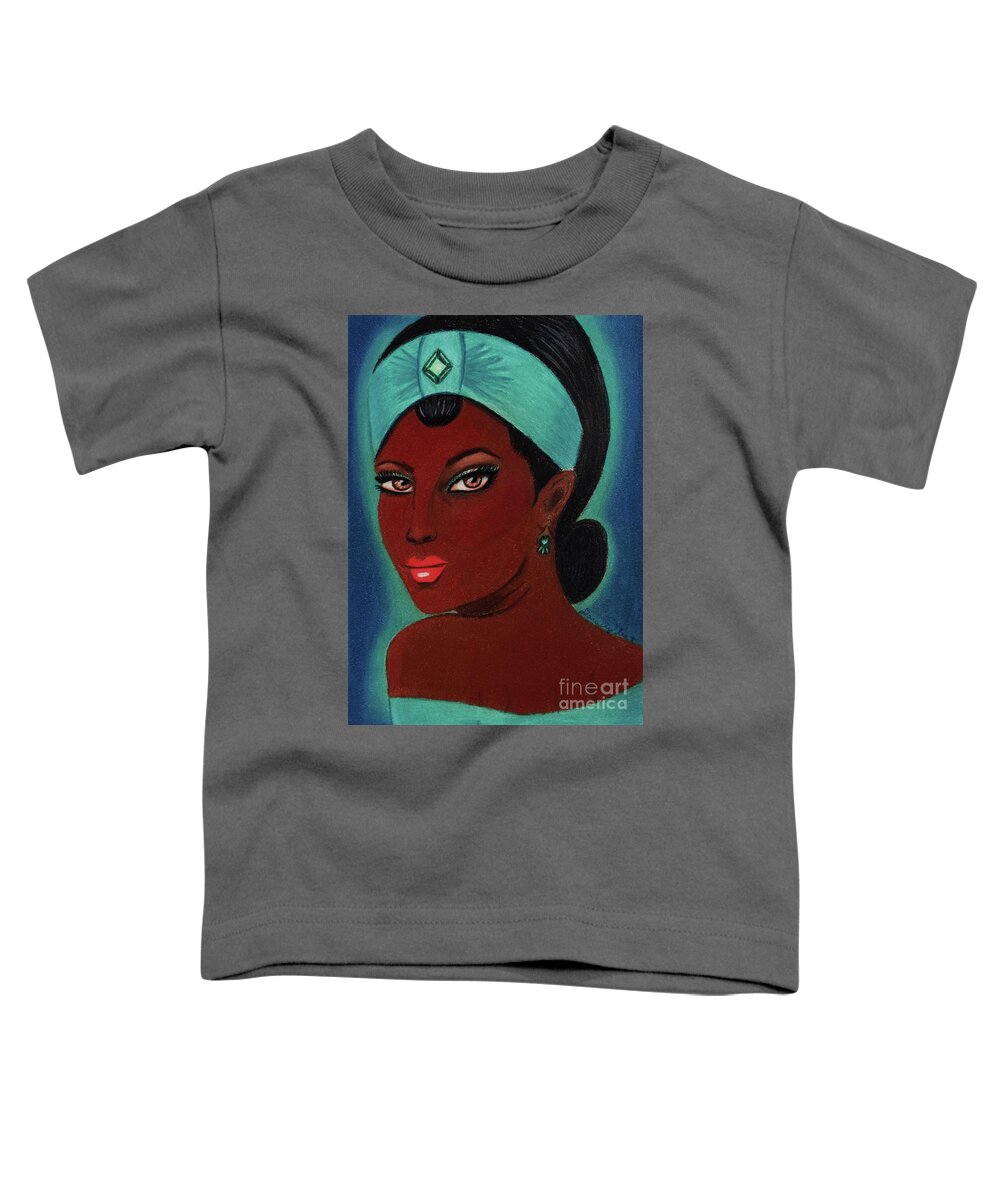 Fashion Toddler T-Shirt featuring the drawing Exotic Beauty by Dorothy Lee