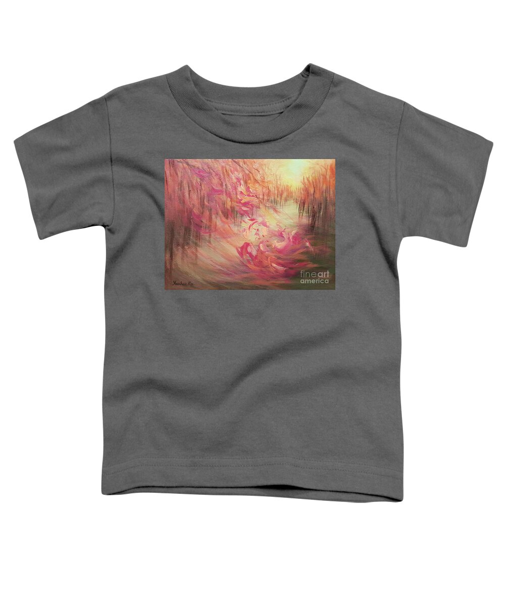 Autumn Toddler T-Shirt featuring the painting Fall Flurry by Yoonhee Ko