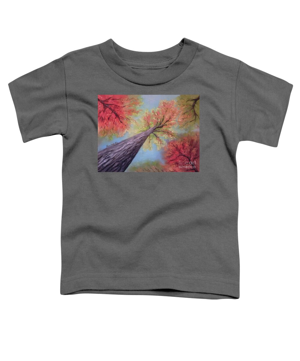 Fall Toddler T-Shirt featuring the painting Fallspective by Yoonhee Ko